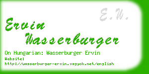 ervin wasserburger business card